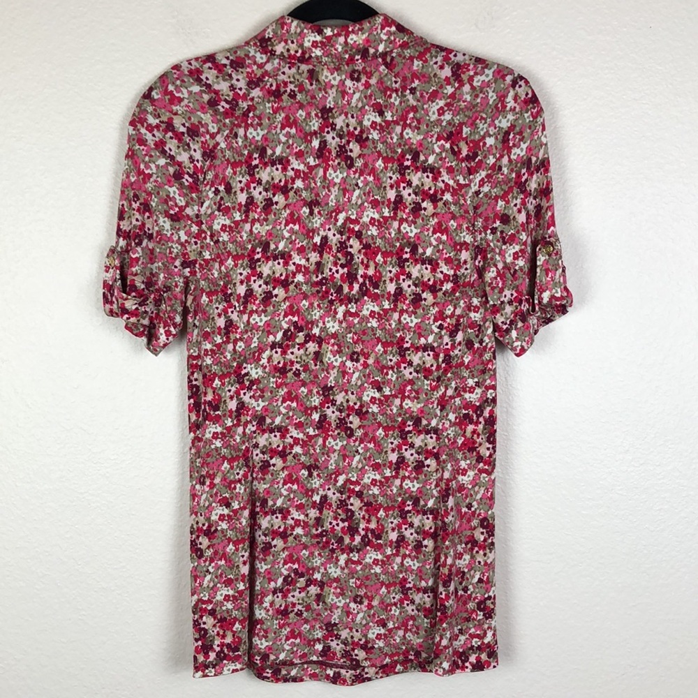 Tory Burch Floral Gold Button Collared Half Butto… - image 7